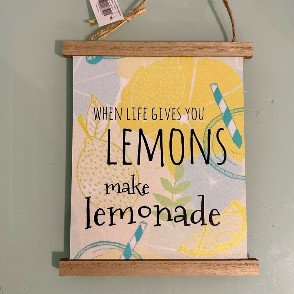 Lemonade Wall Art Decor Hanging Plaque 8”x 9.5”